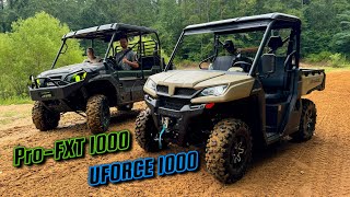 2024 CFMOTO UFORCE 1000 vs Kawasaki Mule Pro FXT 1000 LE Trail Riding [upl. by Hawker720]