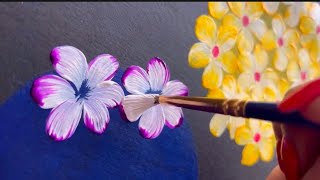 Yellow and pink flowers painting for beginners [upl. by Lechner679]