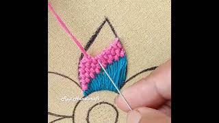 Flower Embroidery Design  Trellis Blanket 2 Stitches Beautifull Flower Embroidery Tricks Tripd [upl. by Adorne]