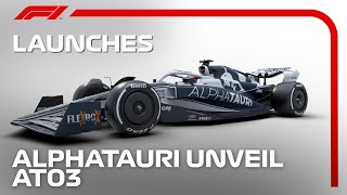 2022 Car Launches AlphaTauri Unveil The AT03 [upl. by Hcirdla66]