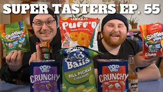 Super Tasters Podcast Ep 55  Vlasic Pickle Balls Puffd Pizza CheezIts and FREEZE DRIED SKITTLES [upl. by Iram]