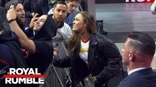 Ronda Rousey returns to ringside after Royal Rumble 2018 goes off the air Exclusive Jan 28 2018 [upl. by Casady]