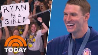 Watch Team USA swimmer Ryan Murphy learn he’s having a girl [upl. by Auoz]