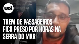 Trem preso no Paraná com quase mil passageiros veiculo fica isolado por horas na serra do mar [upl. by Eerrehc]