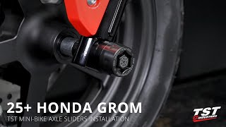 How to Install TST Axle Sliders on 2025 Honda Grom by TST Industries [upl. by Brina]