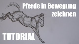 How to draw a horse  PFERDE IN BEWEGUNG ZEICHNEN Tutorial [upl. by Iosep]