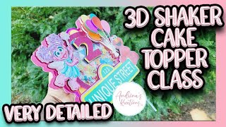 3D Shaker Cake Topper Tutorial Class  Silhouette Studio  Very Detailed [upl. by Duane]