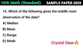 Which of the following gives the middle most observation of the data A Median B Mean C Range [upl. by Ttelracs]