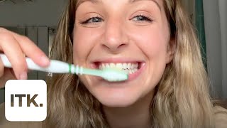 Simple natural way to whiten teeth at home using baking soda [upl. by Puklich]