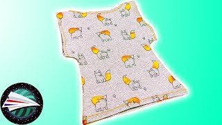 Kindershirt NAAIEN in 5 minuten  Makkelijke handleiding tshirt naaien  Naaien voor beginners [upl. by Hildegard553]