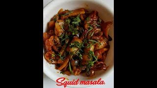 Squid masala manke sukka recipe karwar style [upl. by Nodnol291]