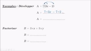 Niveau 5 ème  CL3  Développer et factoriser [upl. by Bartko]