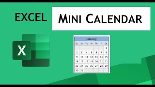 Create Mini Calendar and date picker in Excel  Excel Calendar [upl. by Hallerson]