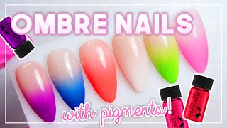 How To Do Ombre Nails With Pigments  Gel Nail Art Tutorial [upl. by Nnyltak]