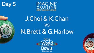 World Indoor Bowls Championship 2023  JChoi amp KChan vs NBrett amp GHarlow  Day 5 Match 2 [upl. by Demmy]