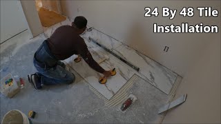 How To Install 24inch By 48inch Tiles On Floor [upl. by Ylrak761]