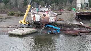 STOP Deep Water Recovery ship breaking sections sped up 3X Nov 12 2024 [upl. by Netsuj145]