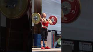 🇩🇪 champion 24🥇 Celina Schönsiegl 100kg clean and jerk sports 2024 weightlifting gym [upl. by Anneh]