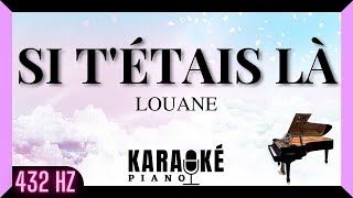 Si tétais là  Louane Karaoké Piano Français  432 Hz [upl. by Dorry74]