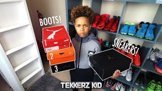 Triple Football Boot amp Sneaker Unboxing Tekkerz kid Sneaker Collection [upl. by Nylimaj346]