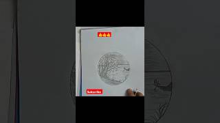 beautiful landscape drawing easy drawing youtubeshortsvideo [upl. by Sherburne]