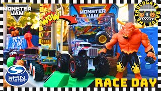 SPIN MASTER MONSTER JAM 24 Monster Trucks Race To Win The Carnage Asada Prize Truck Who Will Win [upl. by Azar208]