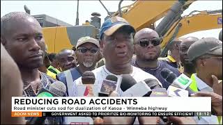 Reduce Road Accidents Road minister cuts sod for dualisation of Kasoa – Winneba highway 131223 [upl. by Haelhsa894]