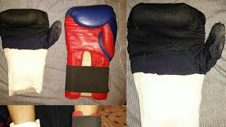 Cómo hacer unos guantes de boxeo caseros con telas y cartón Y otro video hice chaleco para entrenar [upl. by Polinski319]