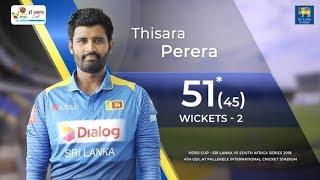 Thisara Pereras 51 Not Out off 45 balls vs South Africa [upl. by Ardnikat]