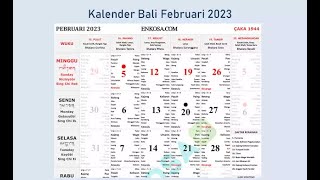 Kalender Bali Bulan Februari 2023 [upl. by Araht]