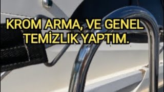 DENİZ 21  TEKNE GÜVERTE KROM GÜNEŞ PANELİ TEMİZLİĞİ [upl. by Nitz]