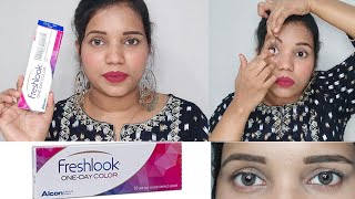 Freshlook Color Contact Lenses Review And How To Wear Contact Lenses  10 Lense Pack [upl. by Adnamor]