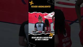 Kelsey Mitchell amp Kelsey Plum get into a tangled kelseymitchell kelseyplum fevervsaces wnba [upl. by Ais]