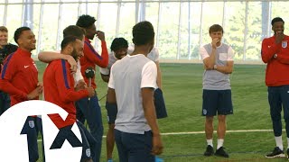 Football Karaoke with Englands Under 21 football team [upl. by Haliak]