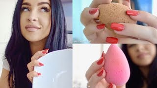 DIY  HOW TO CLEAN A BEAUTY BLENDER SPONGE amp DISINFECT IT  SPONGES  MAKEUP BRUSHES 100 WORKS [upl. by Ongineb]