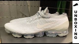 Nike Air VaporMax Flyknit 3 White Pure Platinum [upl. by Ailet]