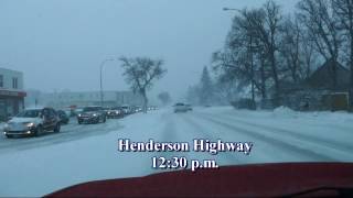 Winter Storm Slams into Winnipeg Mb Dec 6  2016 [upl. by Theo]