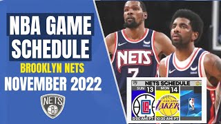 Brooklyn Nets Schedule of Games  November 2022  Philippine Time [upl. by Zetroc]