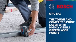 Bosch GPL 5 G Point Laser  5point Green Laser IP65 30m [upl. by Deron]