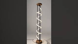 Black Floor Lamp with Neon LED for Modern Living Room  Unique Wooden Lighting [upl. by Shutz]