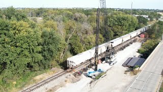 H PILE DRIVER ON THE CN CRANDIC CALF AND COW WORKING THE YARD UP BEVERLY YARD VIEWS [upl. by Aitnas]