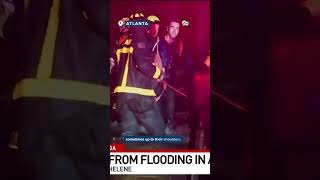 Hurricane Helene remnants Firefighters rescue people pets from flooded Atlanta apartment complex [upl. by Livvy]