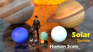 Solar System Size Comparison on a human Scale [upl. by Anilocin]