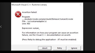 Fix Microsoft Visual C Runtime Library Assertion Failed Vulcanadaptercc Error Adobe Windows PC [upl. by Coretta]