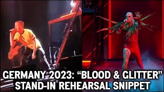 Germanys Eurovision 2023 Standin rehearsal quotBlood amp Glitterquot Lord of the Lost  Short snippet [upl. by Roselba]