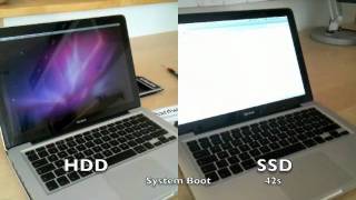 HDD vs SSD in a Unibody Macbook Late 2008 [upl. by Ahsahs]