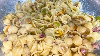 PASTA CON FIORI DI ZUCCA E PANCETTA [upl. by Lledniw]