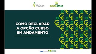 Como declarar a opção curso em andamento  Situação do Aluno [upl. by Agustin696]