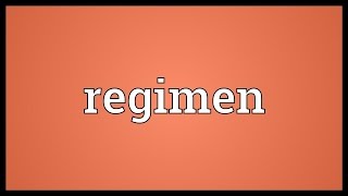 Regimen Meaning [upl. by Kalb]