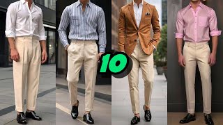 10 CAMISAS para combinar con PANTALÓN BEIGE para hombre [upl. by Asilem]